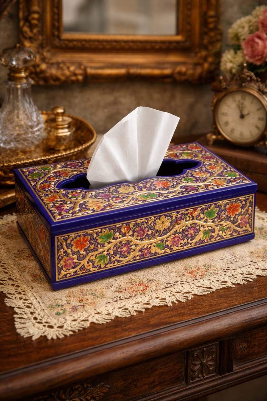 Paper mache tissue box, hand painted tissue holder, colorful tissue holders